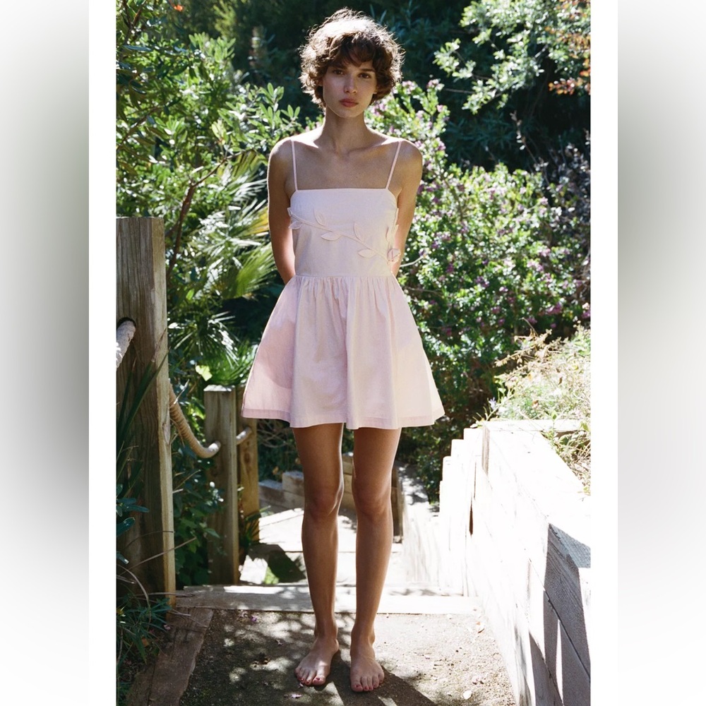 Pink Floral Poplin Dress